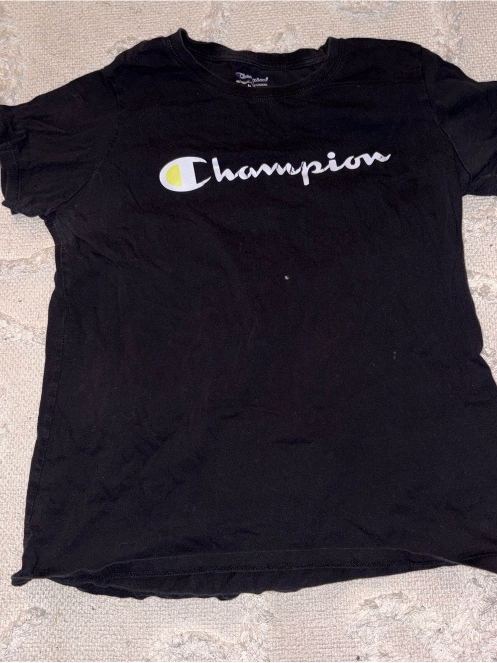 Champion Navy/Black Logo Tee with Blue & Red Crest